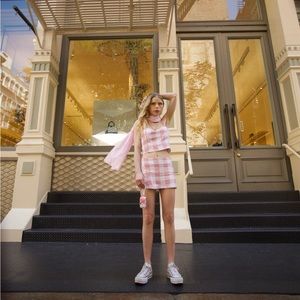 2 piece tailored Barbie set. Scarf included.